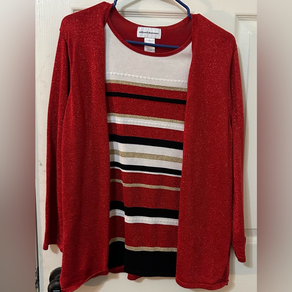 Alfred Dunner Multi Colored Glitter Sweater